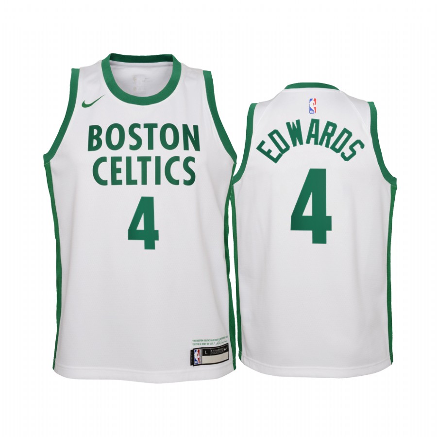 Youth Boston Celtics Carsen Edward #4 White 2020-21 City New Uniform Jersey 2401RBAA